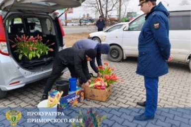 Прокуратура контролирует пресечение массовой незаконной торговли цветами к 8 Марта Tg-канал (18+) прокуратуры Приморского края
