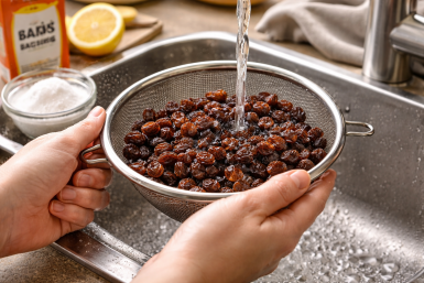 1 ст. ложка - и изюм чист как стеклышко: грязь, воск и масляный налет смываются на глазах