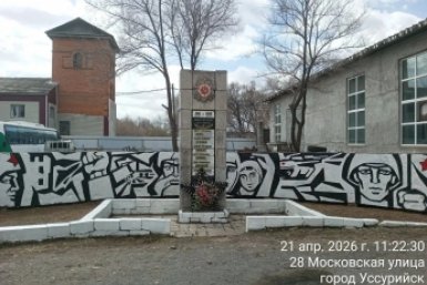Памятник рабочим механического завода приведен в порядок тг-канал (18+) Уссурийского музея