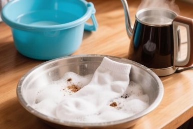 Белые носки вручную не стираю: Заливаю кипятком, и они чище снега - грязь выходит сама