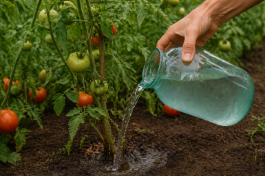 1 зубчик в воду - томаты сочные и целехоньки, а фитофтора визжит в ужасе и бежит, что пятки сверкают