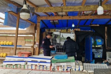 Торговля у трассы пресс-служба ОМВД России по Надеждинскому району.
