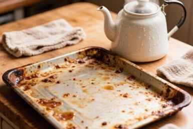 Сода, горчица и кипяток: Мой противень никогда ещё так не сиял - жир отошёл сам