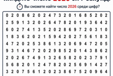 Зрительный тест на IQ: найдите число 2026 за 6 секунд