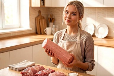 Беру дешевое мясо и пихаю в форму: утром режу "Докторскую" колбасу по рецепту шефа - вкусная, нежная и мягкая