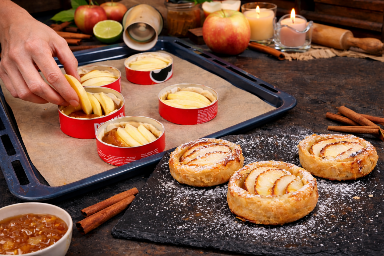 Слойки с яблоком Создано при помощи ИИ